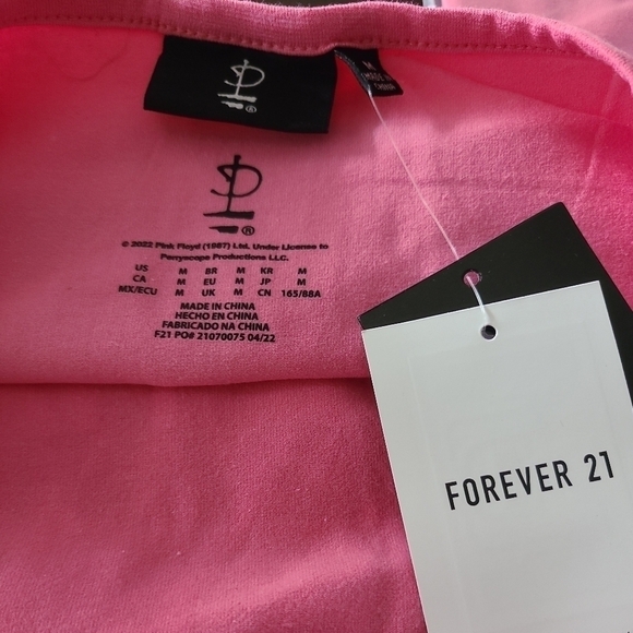 NEW Pink Floyd Halter Top Sz M Tank Pink Stretchy Cotton Forever 21. NWT - Picture 4 of 4